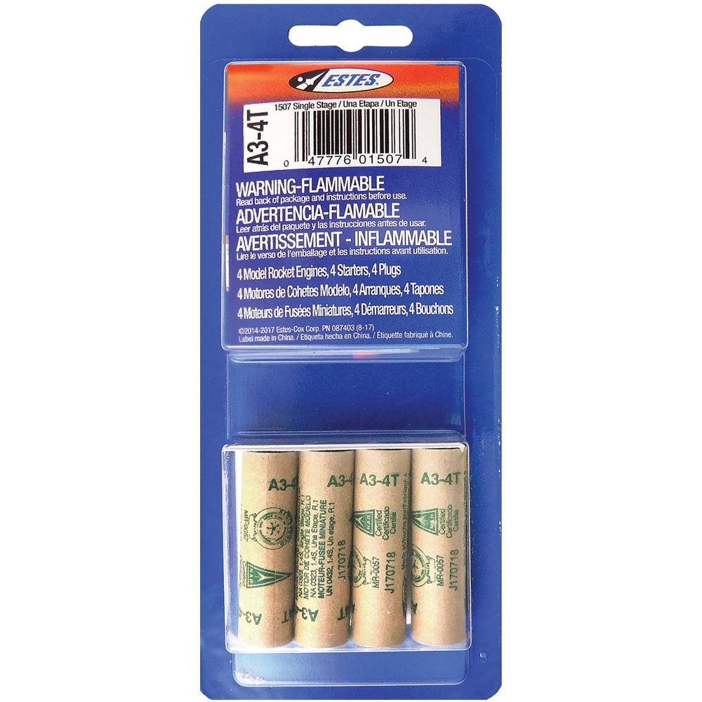 Estes A3 Model Rocket Engine Flight Pack